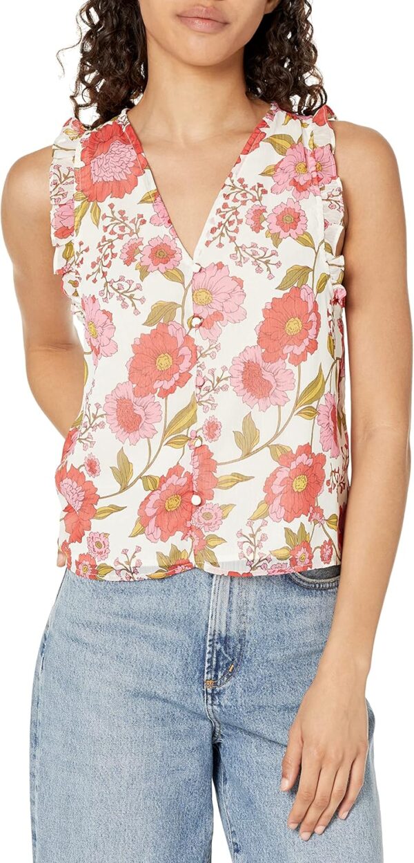 Steve Madden Woven Blouse Women's Loretta Top Vintage Rose-0