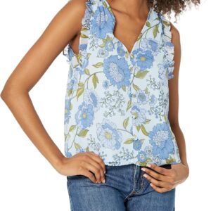 Steve Madden Womens Loretta Top Vintage Blue Blouse-0