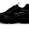 Steve Madden Womens Trainers Black Rhinestone Dad Sneaker