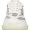 Steve Madden White Rhinestone Trainers Women Dad Sneaker