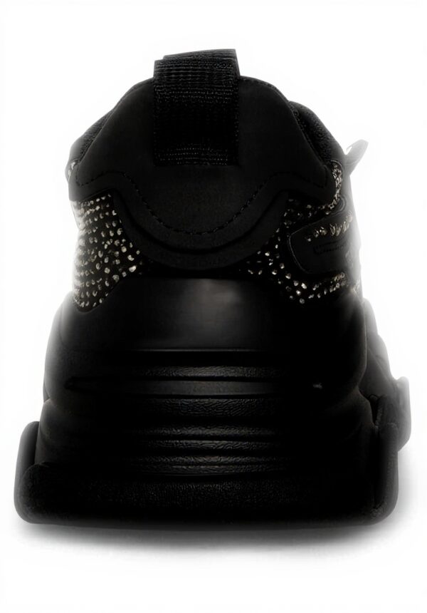 Steve Madden Womens Trainers Black Rhinestone Dad Sneaker