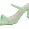 Steve Madden Heeled Sandals Light Green Square Toe Block