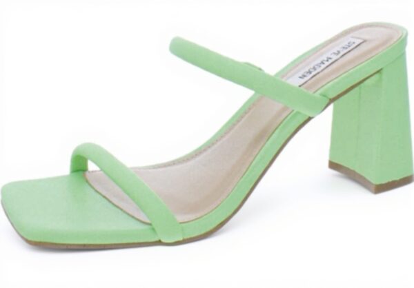 Steve Madden Heeled Sandals Light Green Square Toe Block