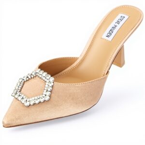 Steve Madden LUXE CITY Satin Sandals 7cm Heel Nude