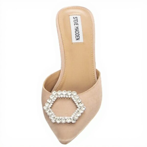 Steve Madden LUXE CITY Satin Sandals 7cm Heel Nude