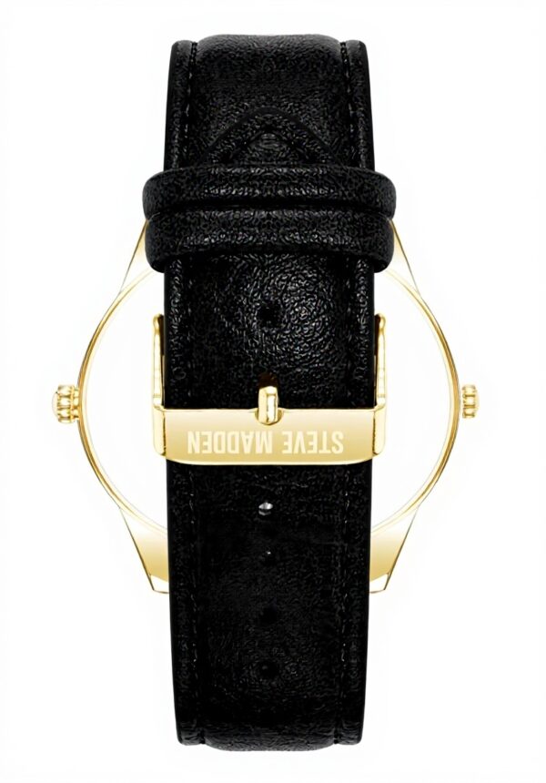 Steve Madden Mens Suspenders Gunmetal Grey Dial Leather