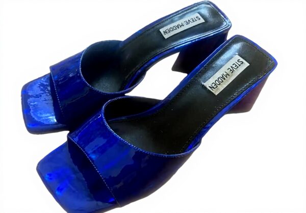 Steve Madden Marcie Pink Heels Women Royal Blue Reflective