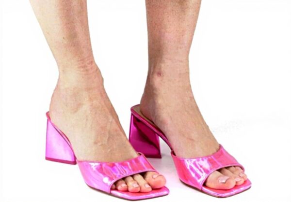 Steve Madden Marcie Pink Heels Women Royal Blue Reflective