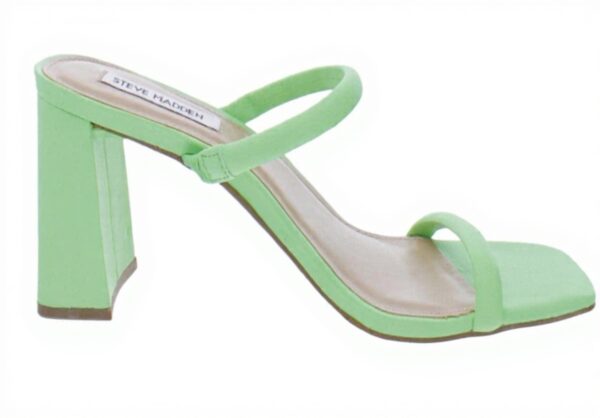 Steve Madden Heeled Sandals Light Green Square Toe Block