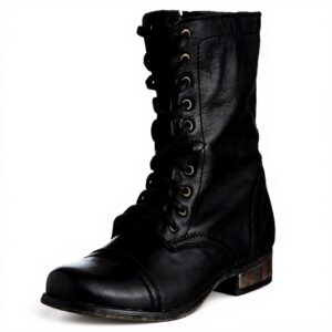 Steve Madden TROOPALE Boots Women Black Gold Platform