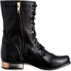 Steve Madden TROOPALE Boots Women Black Gold Platform