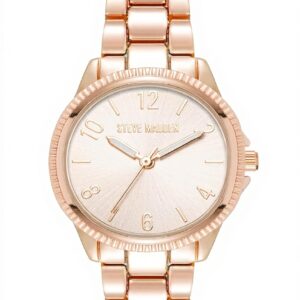 Steve Madden Womens Bracelet Watch Rose Gold Adjustable