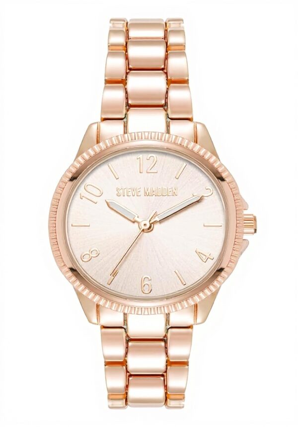 Steve Madden Womens Bracelet Watch Rose Gold Adjustable