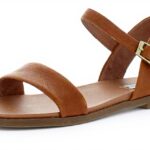 Steve Madden Dina Flat Sandal Tan Leather Womens Fashion