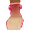 Steve Madden Lessa Heeled Sandal Pink Satin Womens Shoes