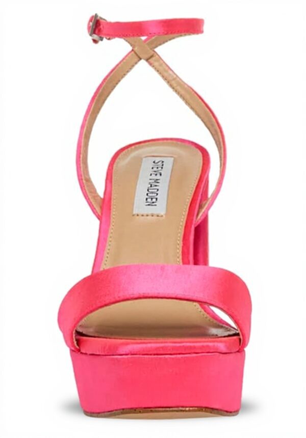 Steve Madden Lessa Heeled Sandal Pink Satin Womens Shoes