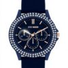 Steve Madden Womens Crystal Watch Navy Rose Gold Pink