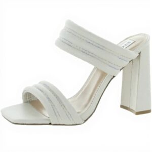 Steve Madden Womens Tahani Heeled Sandal Black Block Heel