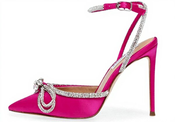 Steve Madden Womens Viable Pump Pink Heels Rhinestone Bow