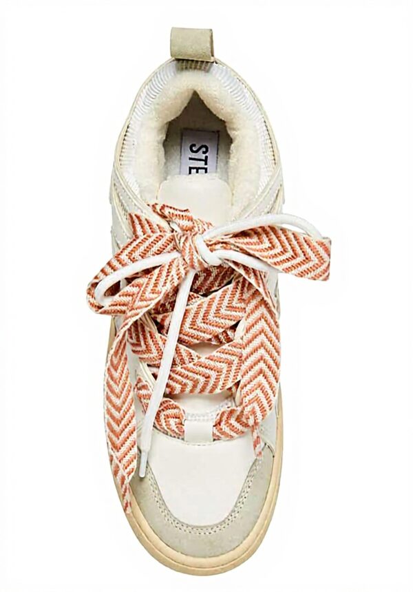 Steve Madden Womens Trainers White Green Flatform Sneaker