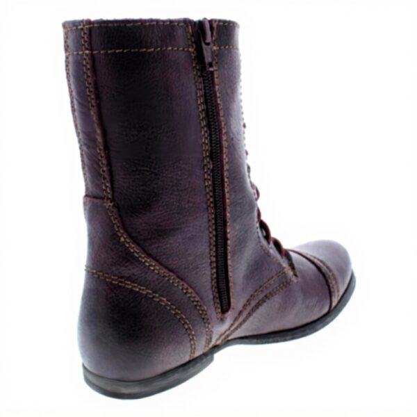Steve Madden Womens Wine Leather Combat Boots Troopa