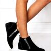 Steve Madden Wedge Sneaker Black Suede Womens Shoes