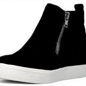 Steve Madden Wedge Sneaker Black Suede Womens Shoes