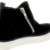 Steve Madden Wedge Sneaker Black Suede Womens Shoes